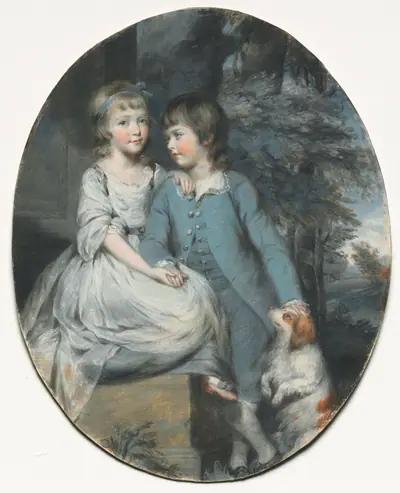 Cropley Ashley-Cooper (Later 6th Earl of Shaftesbury) with His Sister Mary Anne Ashley-Cooper, Later Lady Sturt of Crichel