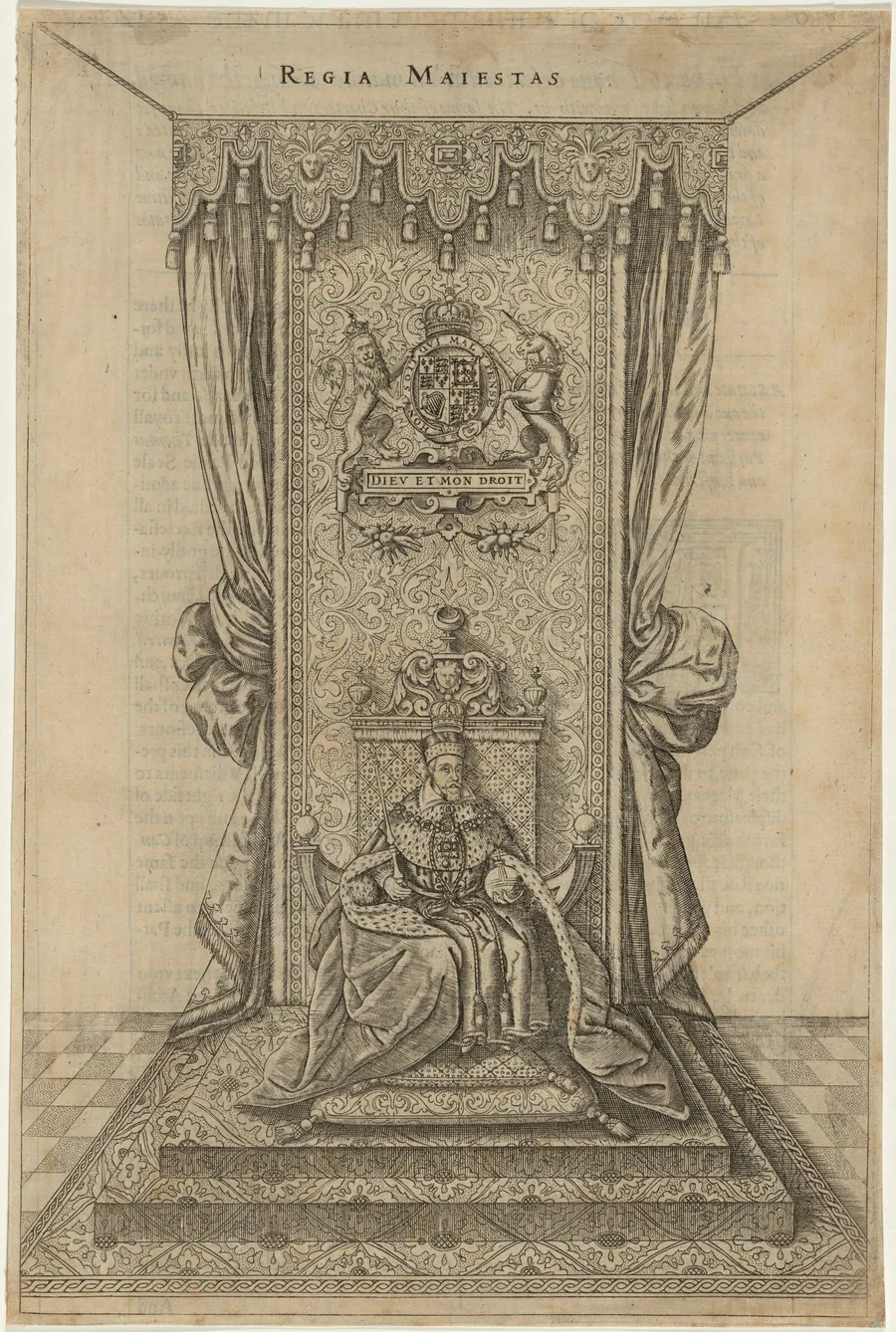 James I Enthroned by Renold Elstrack