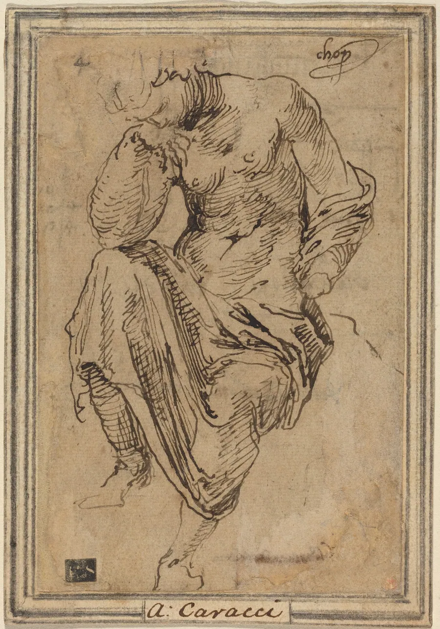 Seated Female Figure after the Antique by Baldassare Peruzzi