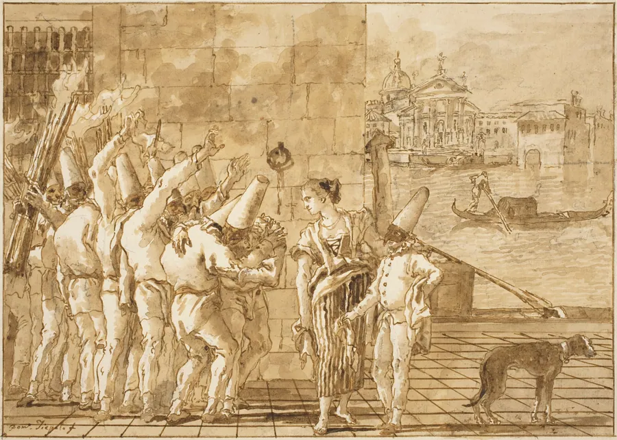 Punchinello's Farewell to Venice by Giovanni Domenico Tiepolo