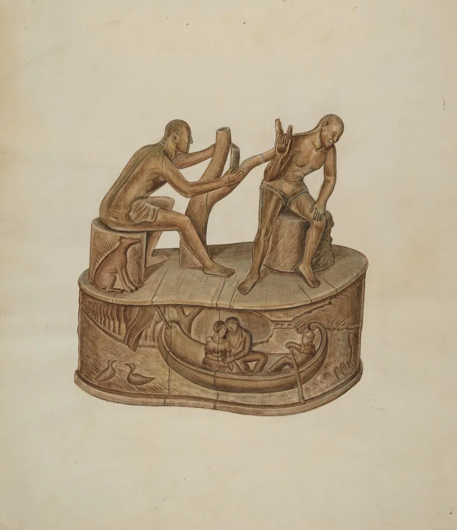 Two Male Figures Seated by Al Curry
