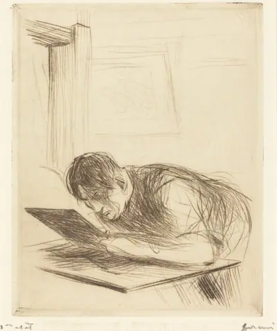 Forain gravant (1ère planche) (Forain Etching) (first plate)