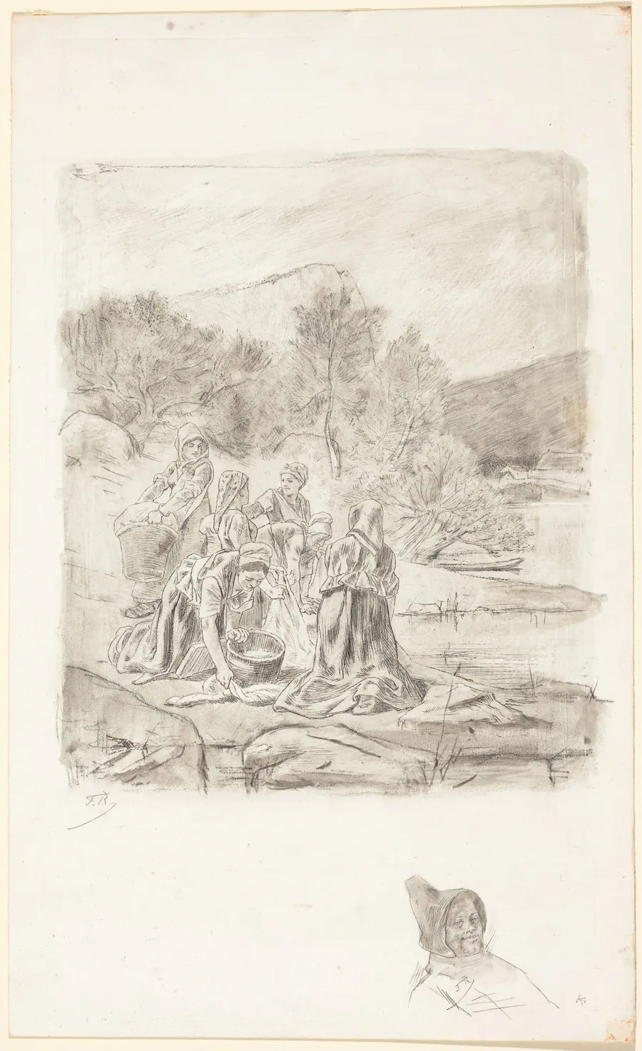 Washerwomen by Félicien Rops