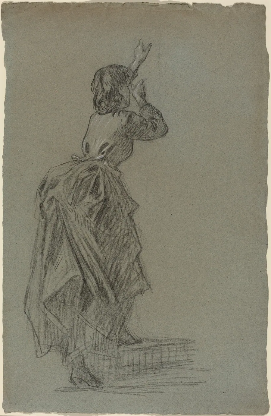 Young Woman Climbing a Step by French 19th Century