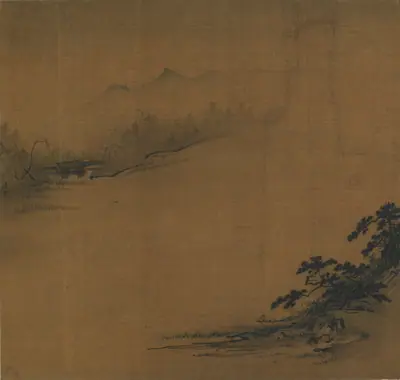 River landscape in mist 山水圖