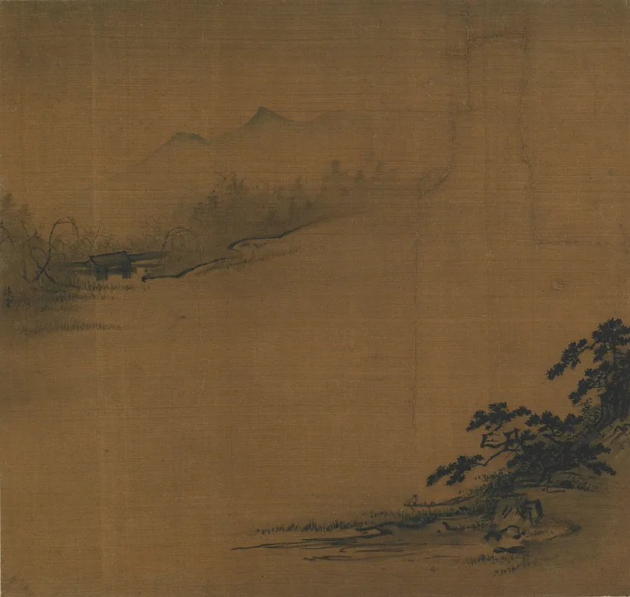 River landscape in mist 山水圖 by Formerly attributed to Yan Ciping (傳)閻次平 (active ca. 1164-after 1181)