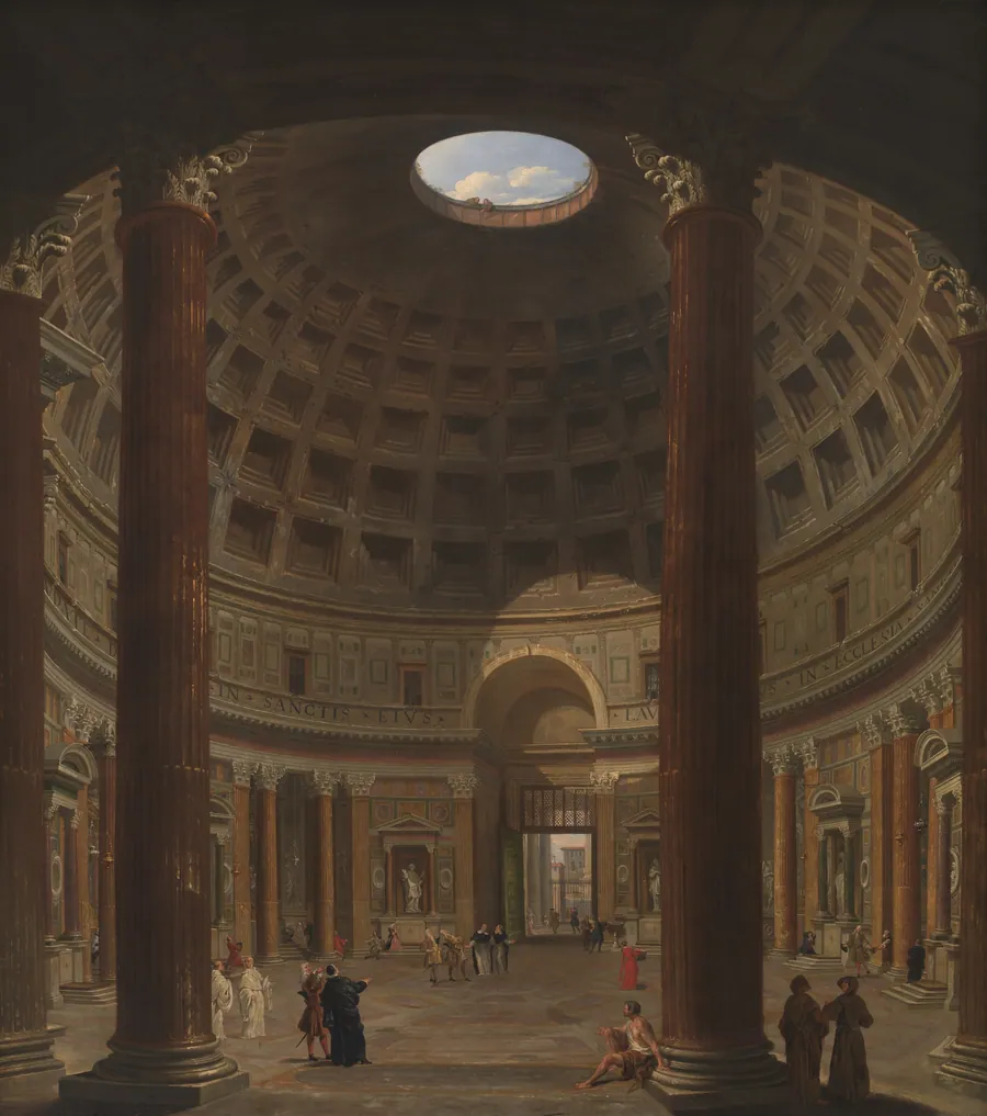 Det indre af Pantheon i Rom by Giovanni Paolo Pannini
