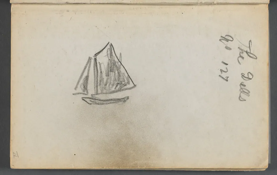 Sketchbook, The Dells, N° 127, page 001:Sailboat "The Dells" by Maurice Prendergast