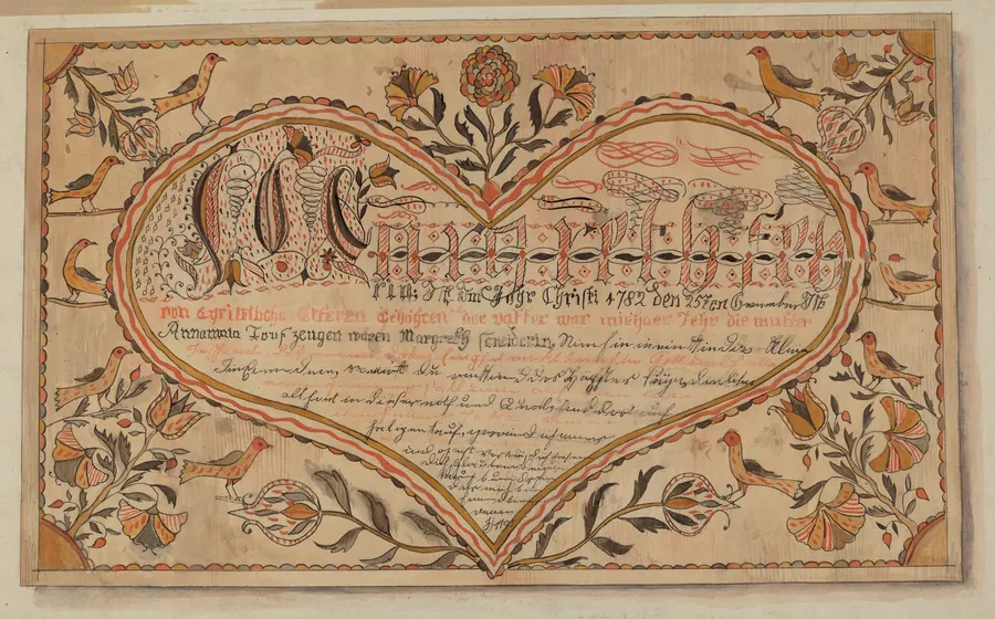 Fractur: Christening Certificate by Ella Josephine Sterling