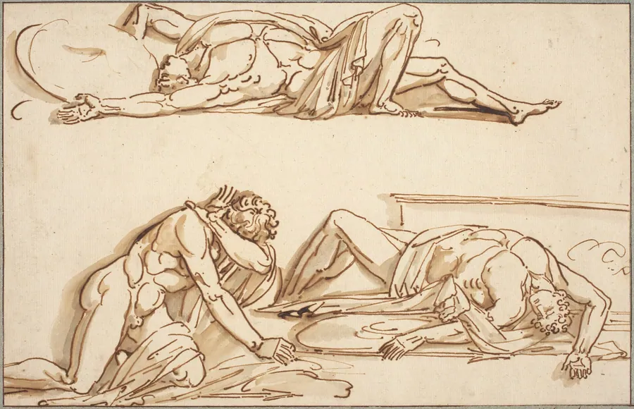 Achilles and Patroclus by Philippe-Auguste Hennequin
