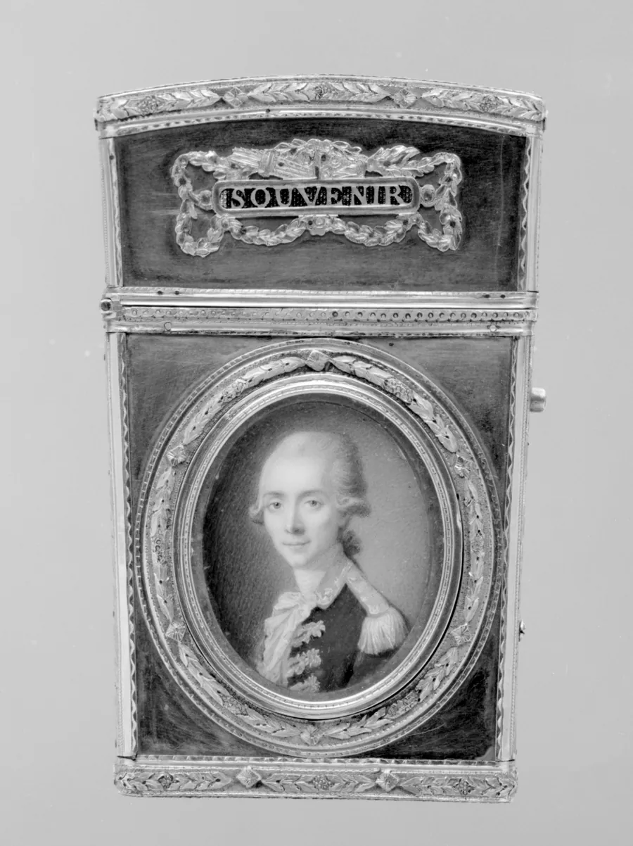 Souvenir with portrait of a man by Pierre-André Barbier