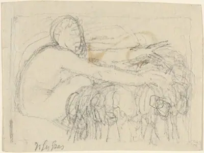 Seated Figure with Arms Outstretched