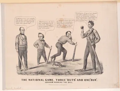 The National Game. Three "Outs" and One "Run" – Abraham Winning the Ball