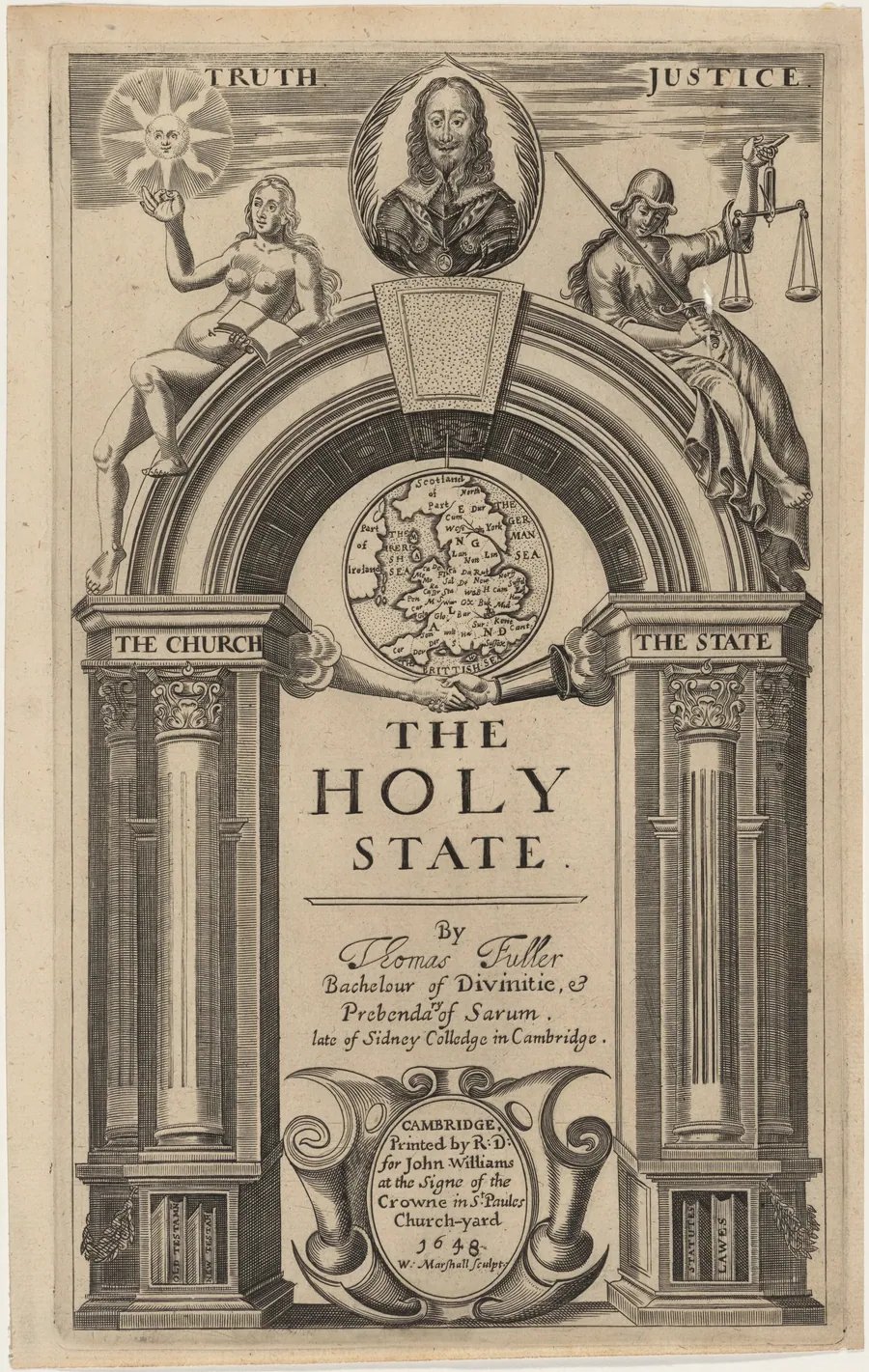 Title page to Thomas Fuller, Holy State by William Marshall