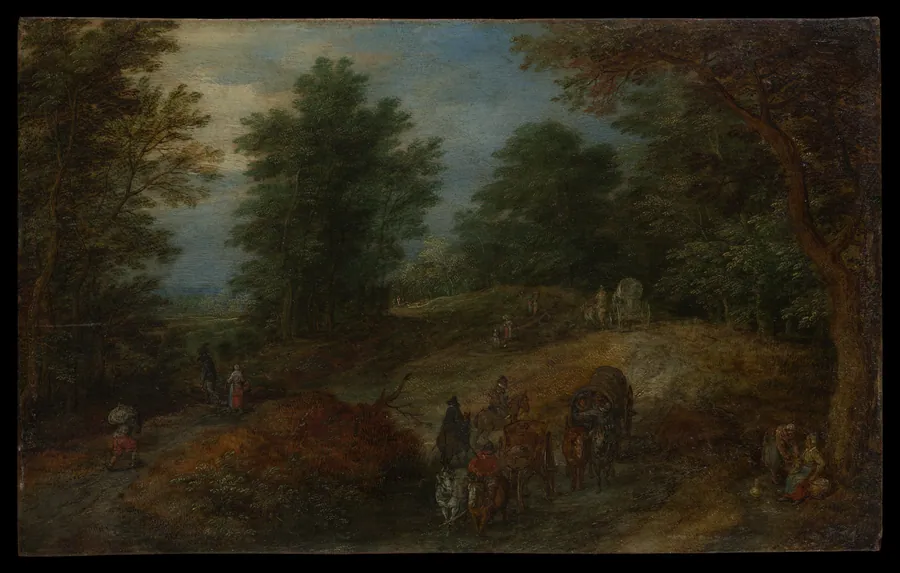 Landscape with Travelers on a Woodland Path by Jan Brueghel the Elder