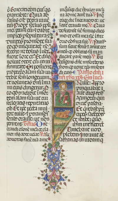 Missale: Fol. 131: Saint Luke with Bull