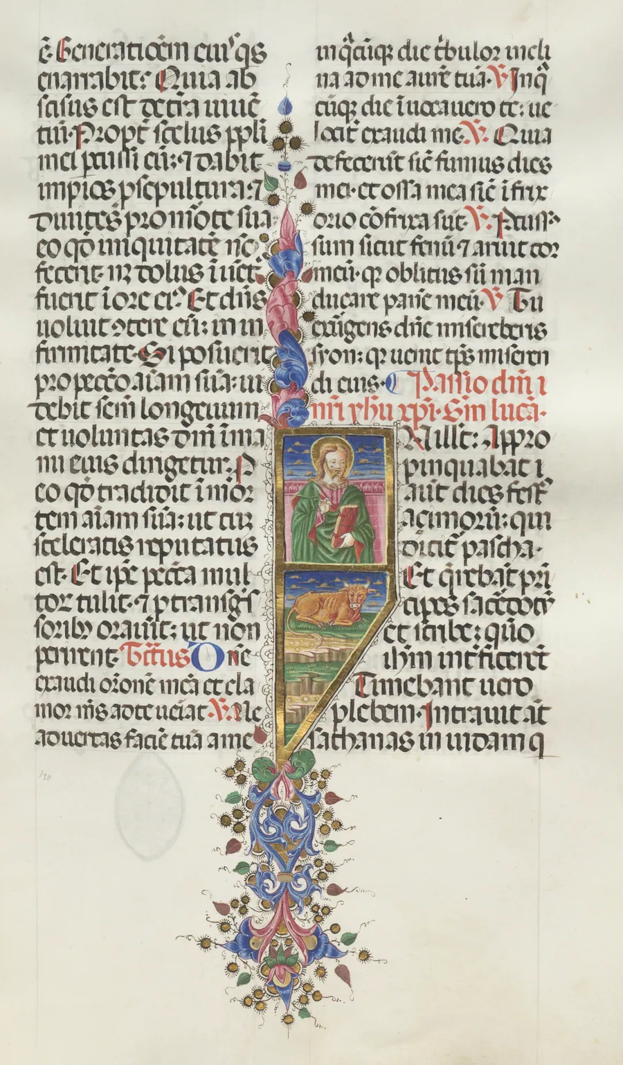 Missale: Fol. 131: Saint Luke with Bull by Giapeco Caporali