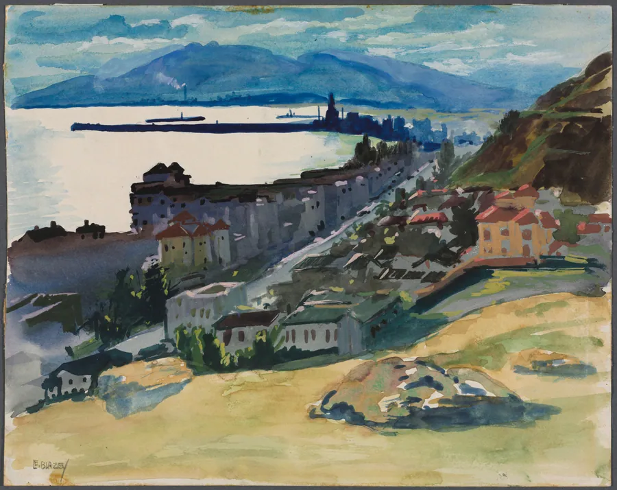 Malaga Harbor by Lawrence Blazey