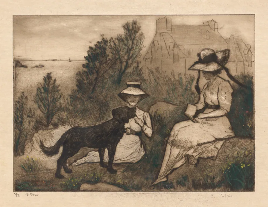 Au Jardin by Emile Jean Sulpis