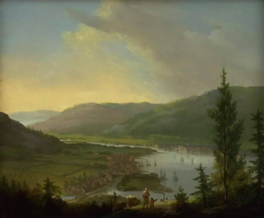 Udsigt over Drammen i Norge by C.A. Lorentzen