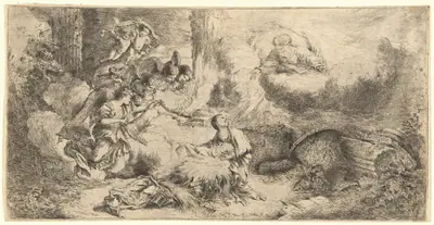 God the Father and Angels Adoring the Christ Child