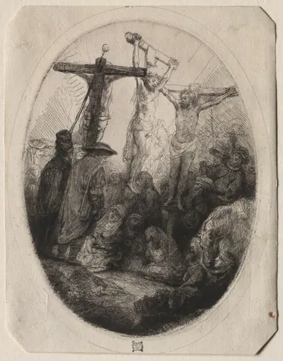 Christ Crucfied Between Two Thieves: An Oval Plate