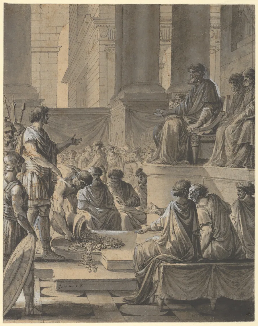 Hannibal Before the Senate in Carthage by Etienne Pierre Adrien Gois