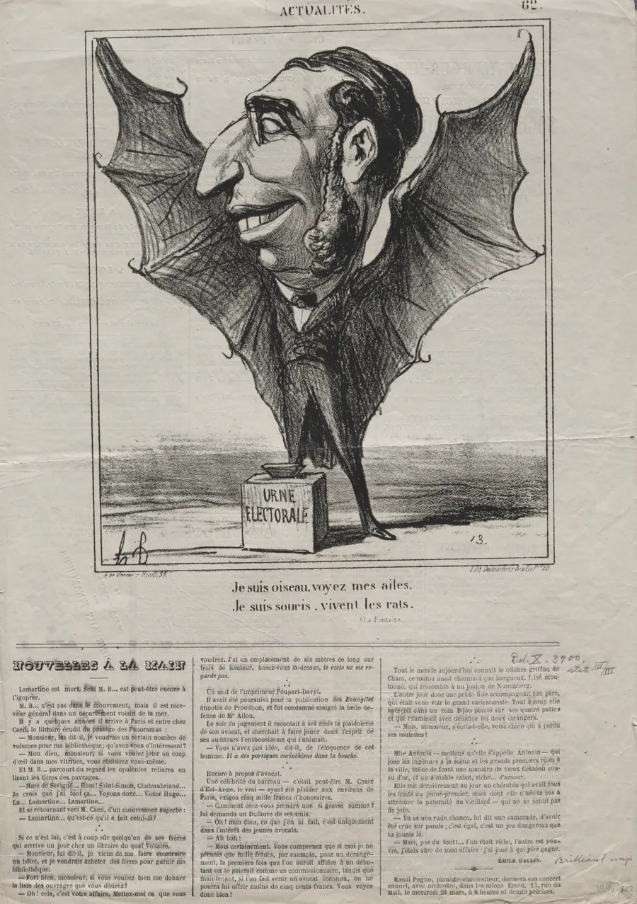 I am a bird, see my wings.. by Honoré Daumier