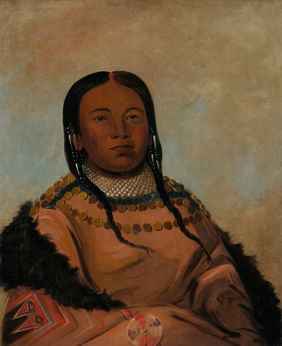 Wi-lóoh-tah-eeh-tcháh-ta-máh-nee, Red Thing That Touches in Marching, Daughter of Black Rock by George Catlin, born Wilkes-Barre, PA 1796-died Jersey City, NJ 1872