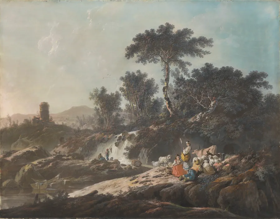 Shepherds Resting by a Stream by Jean-Baptiste Pillement