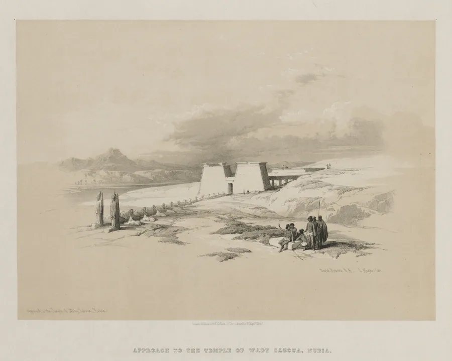 Egypt and Nubia, Volume I: Approach to the Temple  of Wady Saboua, Nubia by Louis Haghe