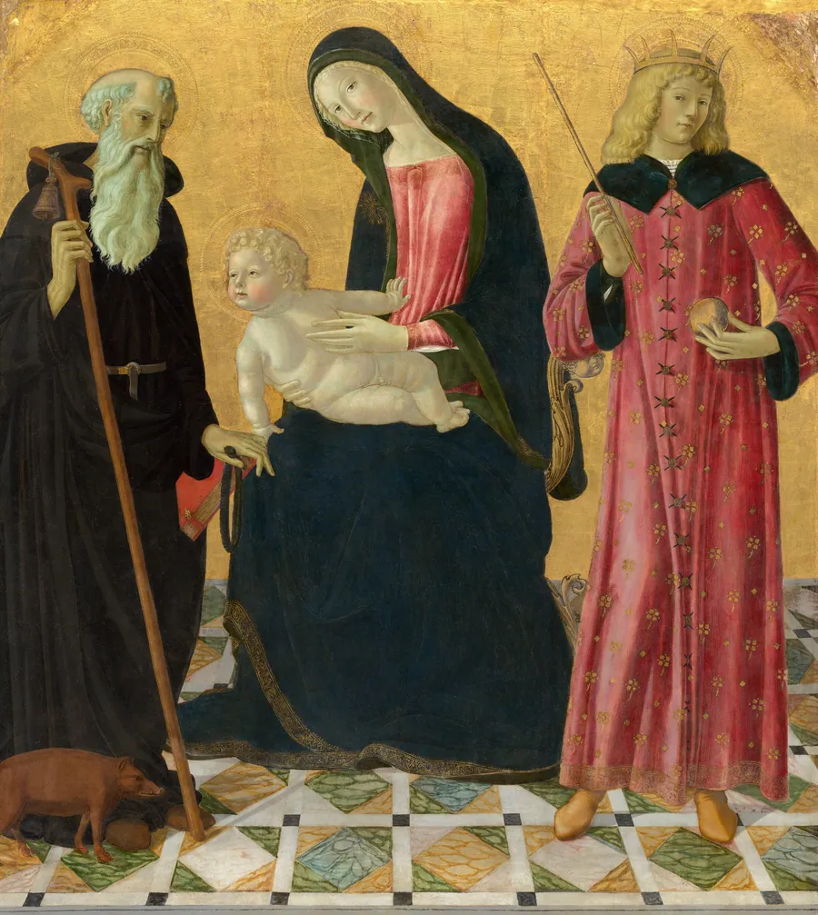 Madonna and Child with Saint Anthony Abbot and Saint Sigismund by Neroccio de' Landi