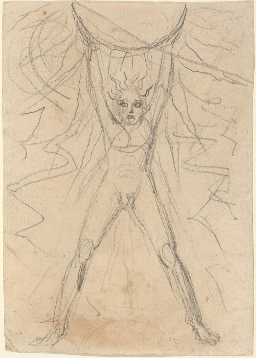 Los Supporting the Sun [recto] by William Blake