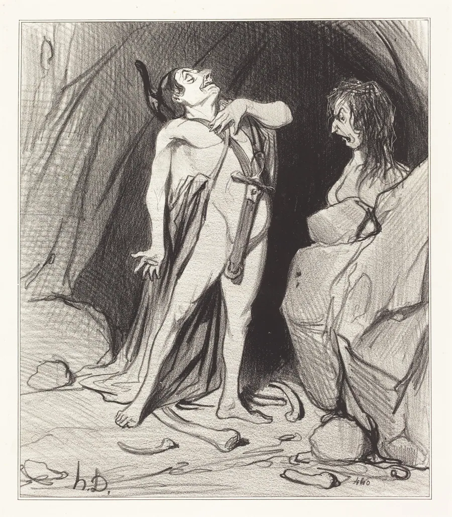 Oedipe chez le Sphinx by Honoré Daumier