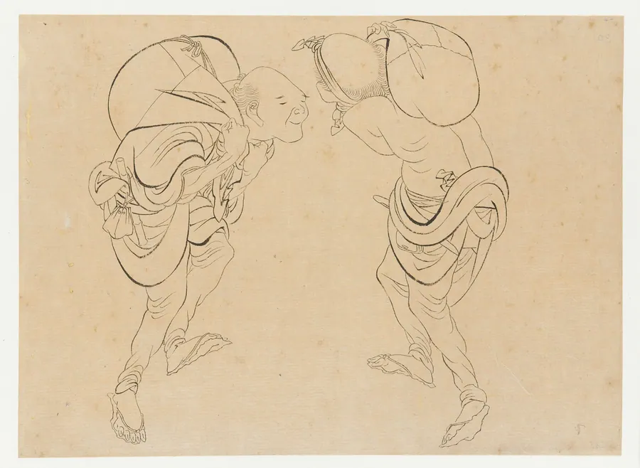 Laborers by Katsushika Hokusai 葛飾北斎 (1760-1849)