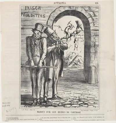 Marius in the ruins of Carthage, from 'News of the day,' published in Le Charivari, August 7, 1867