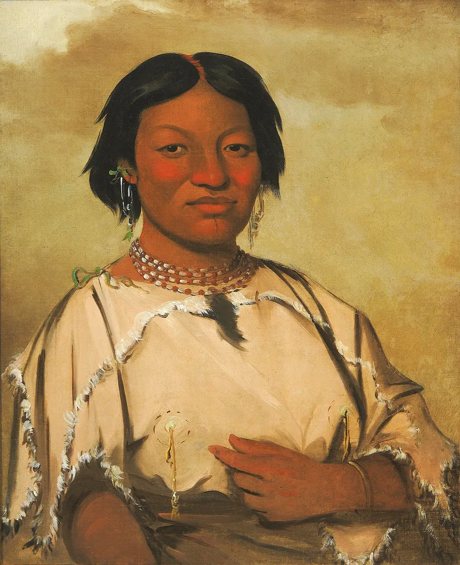 Oó-je-en-á-he-a, Woman Who Lives in a Bear's Den by George Catlin, born Wilkes-Barre, PA 1796-died Jersey City, NJ 1872