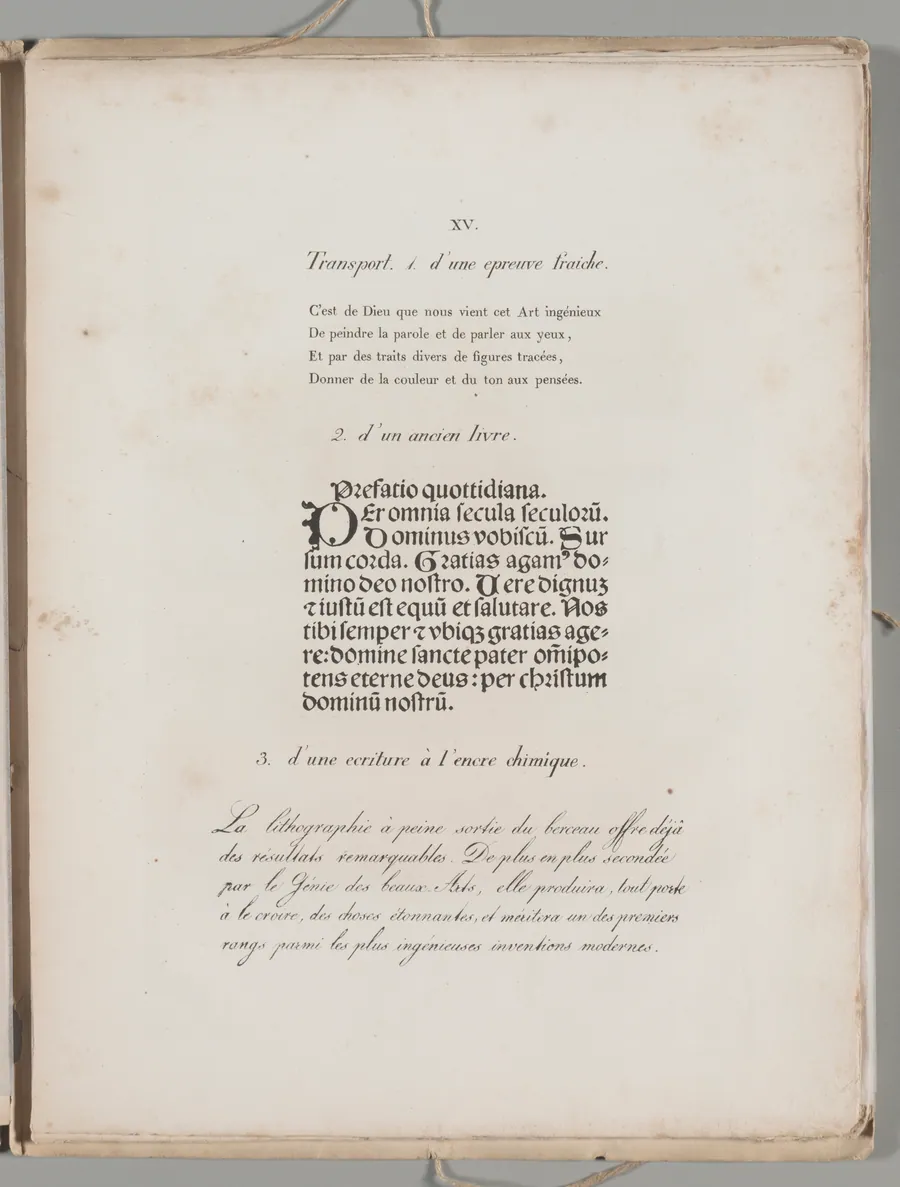 Art of the Lithograph: Printing Letters, Plate XV by Alois Senefelder