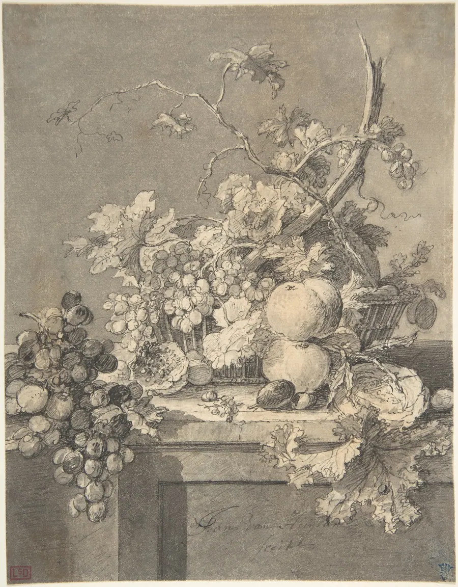 A Basket of Fruit by Jan van Huysum