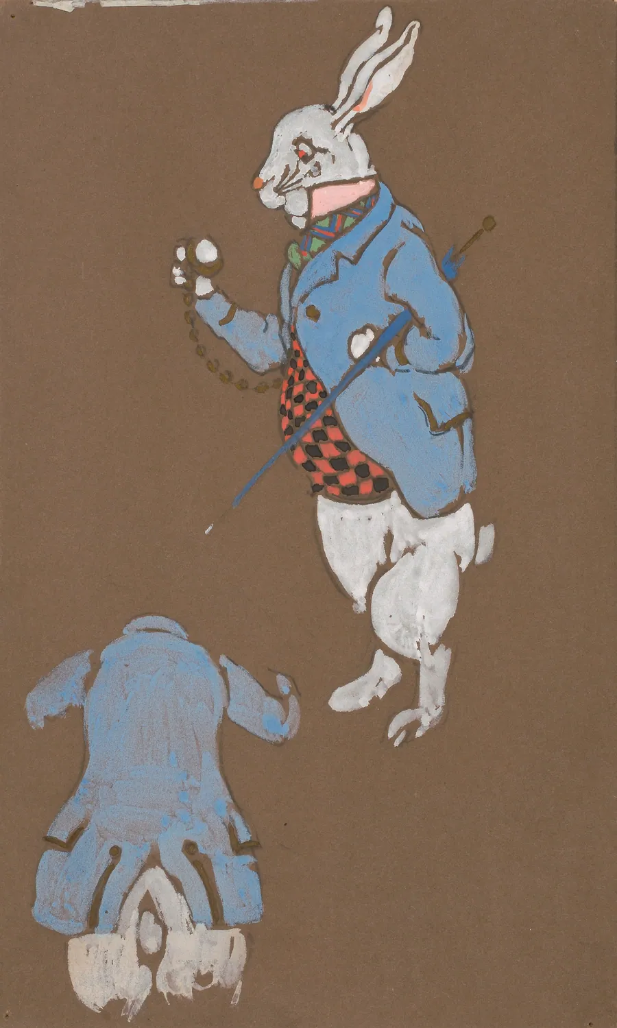 White Rabbit (costume design for Alice-in-Wonderland, 1915) by William Penhallow Henderson, born Medford, MA 1877-died Tesuque, NM 1943