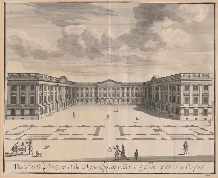 The North Prospect of the New Quadrangle of Christ Church in Oxford by Johannes Kip