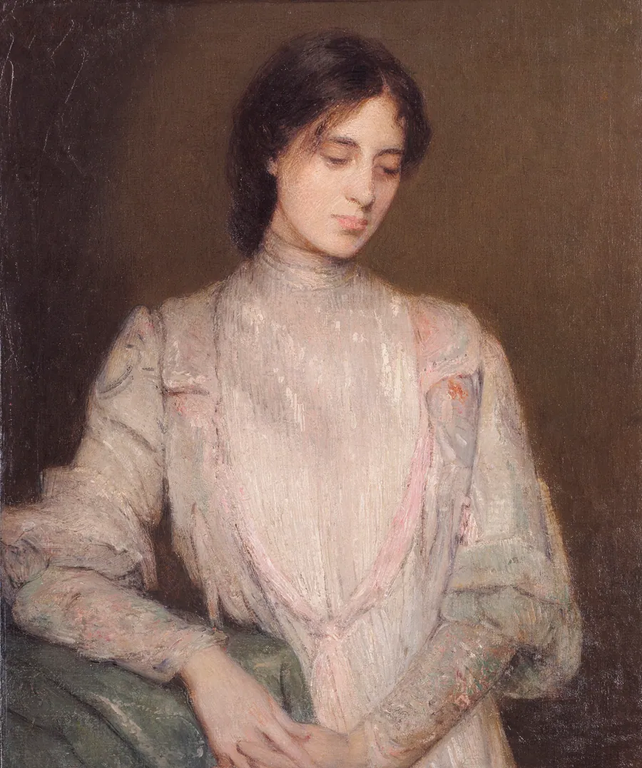 A Gentlewoman by J. Alden Weir, born West Point, NY 1852-died New York City 1919
