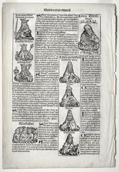 Genealogical Page; published in the Nuremberg Chronicle by Hartmann Schedel
