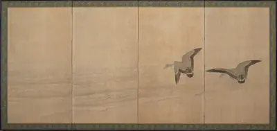 Geese Over a Beach