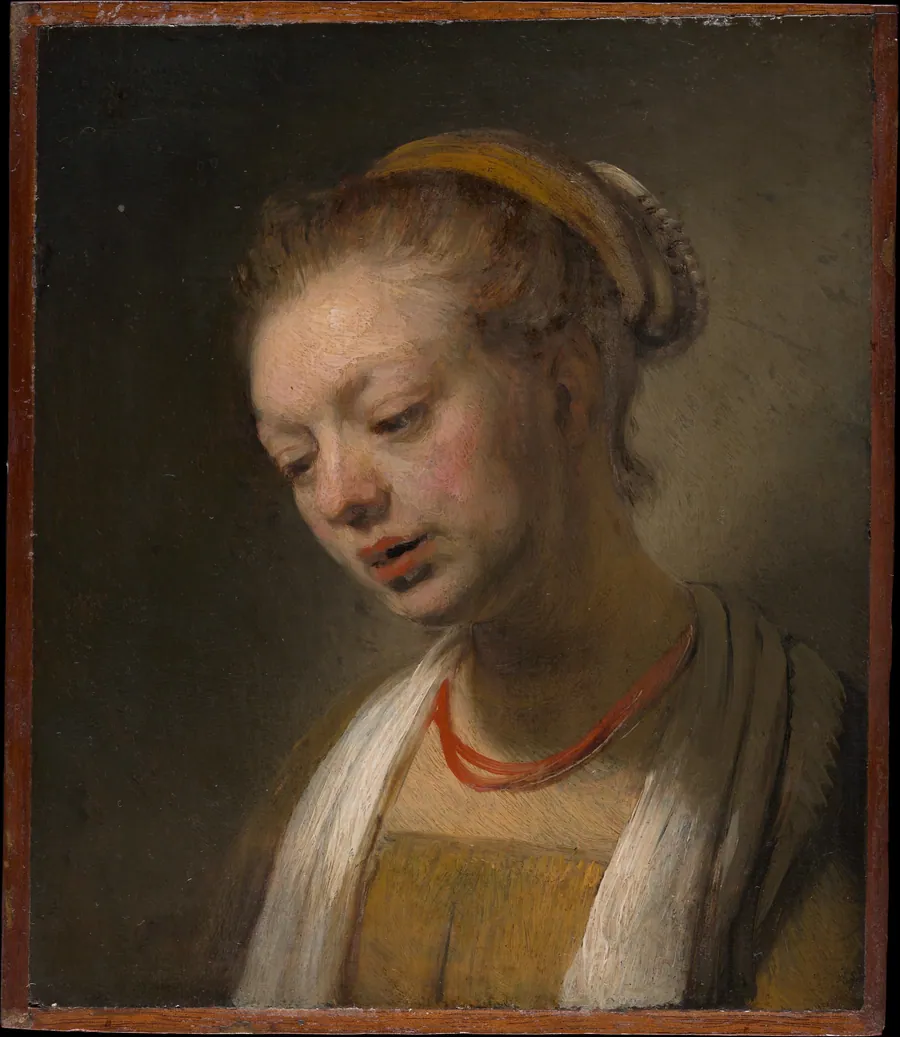 Young Woman with a Red Necklace by Rembrandt