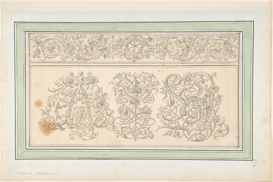 Design for "Orthographia", pl.2 by Johann Daniel Preissler