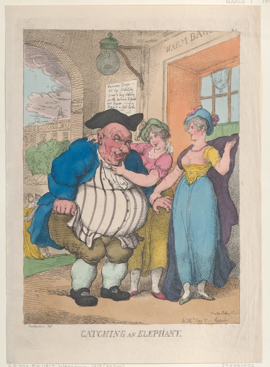 Catching an Elephant by Thomas Rowlandson