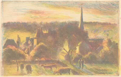 Eglise et ferme d'Éragny (A Church and Farm at Éragny)