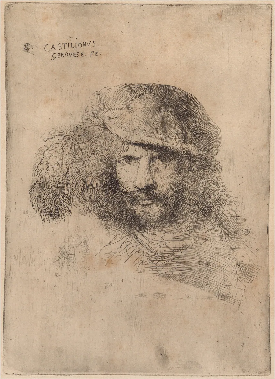 Self-Portrait(?), Wearing a Plumed Cap ["Portrait of Bernini"] by Giovanni Benedetto Castiglione