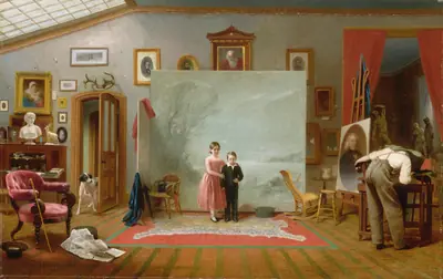 Interior with Portraits
